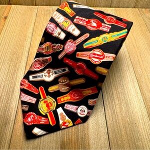 Ashford & Brooks‎ All Silk Handmade Tie with Cigar Bands Print 3.75”